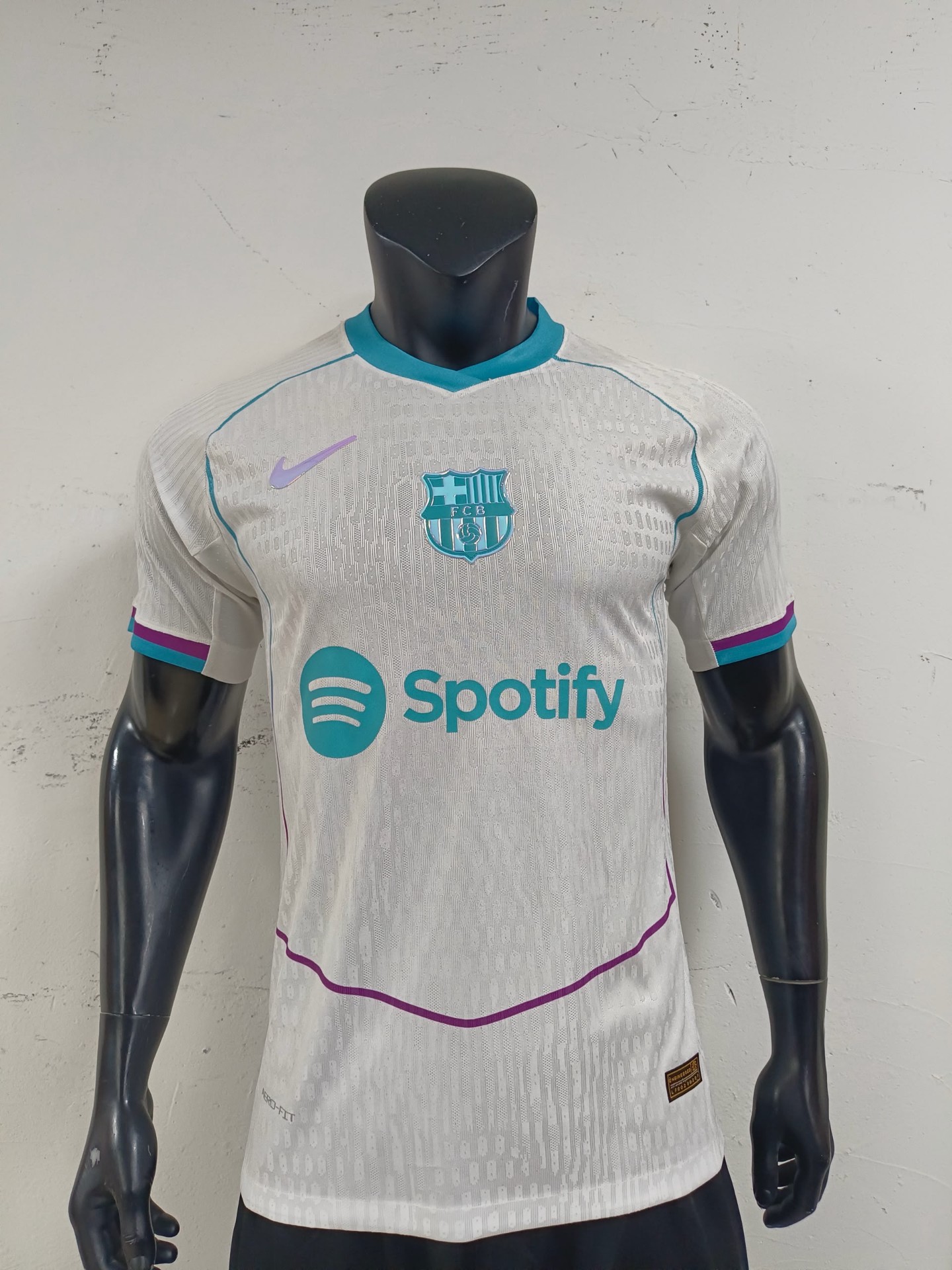 FC Barcelona Jersey — White / Turquoise — owner-uploaded photo